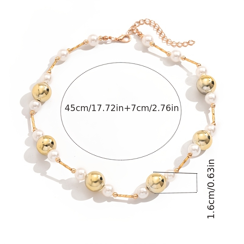 Women's Retro Fashion Imitation Pearl Chain Pendant Necklace